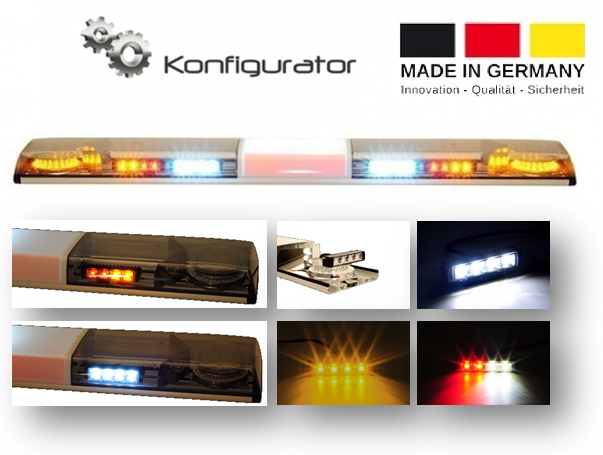 LED Lichtwarnbalken, Serie Germany, mit Zusatzausrüstung