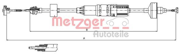 Metzger 10.3443 Seilzug, Kupplungsbetätigung