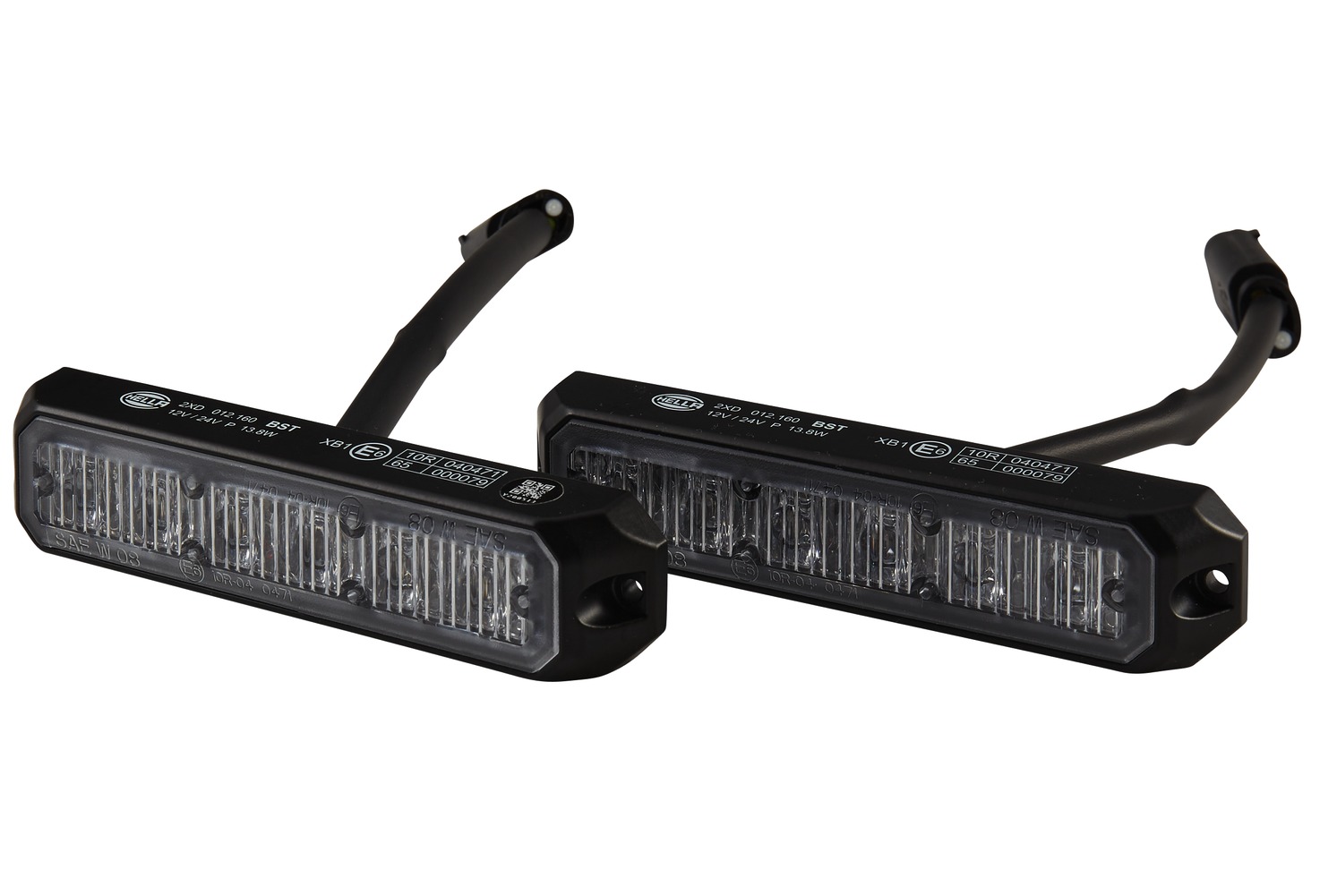 HELLA 2XD 012 160-841 LED-Blitz-Kennleuchte - BST - 12/24V - blau - Anbau/geschraubt - glasklar - bl