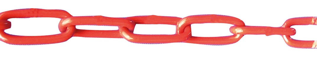 Schake 430_10B-VE10 Absperrkette aus Stahl 10 m ungeschweißt, Drahtstärke 7 mm verzinkt und rot / weiß beschichtet