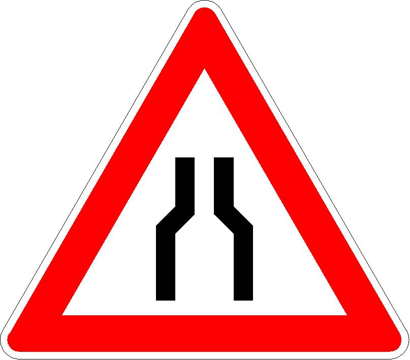 Verkehrszeichen verengte Fahrbahn