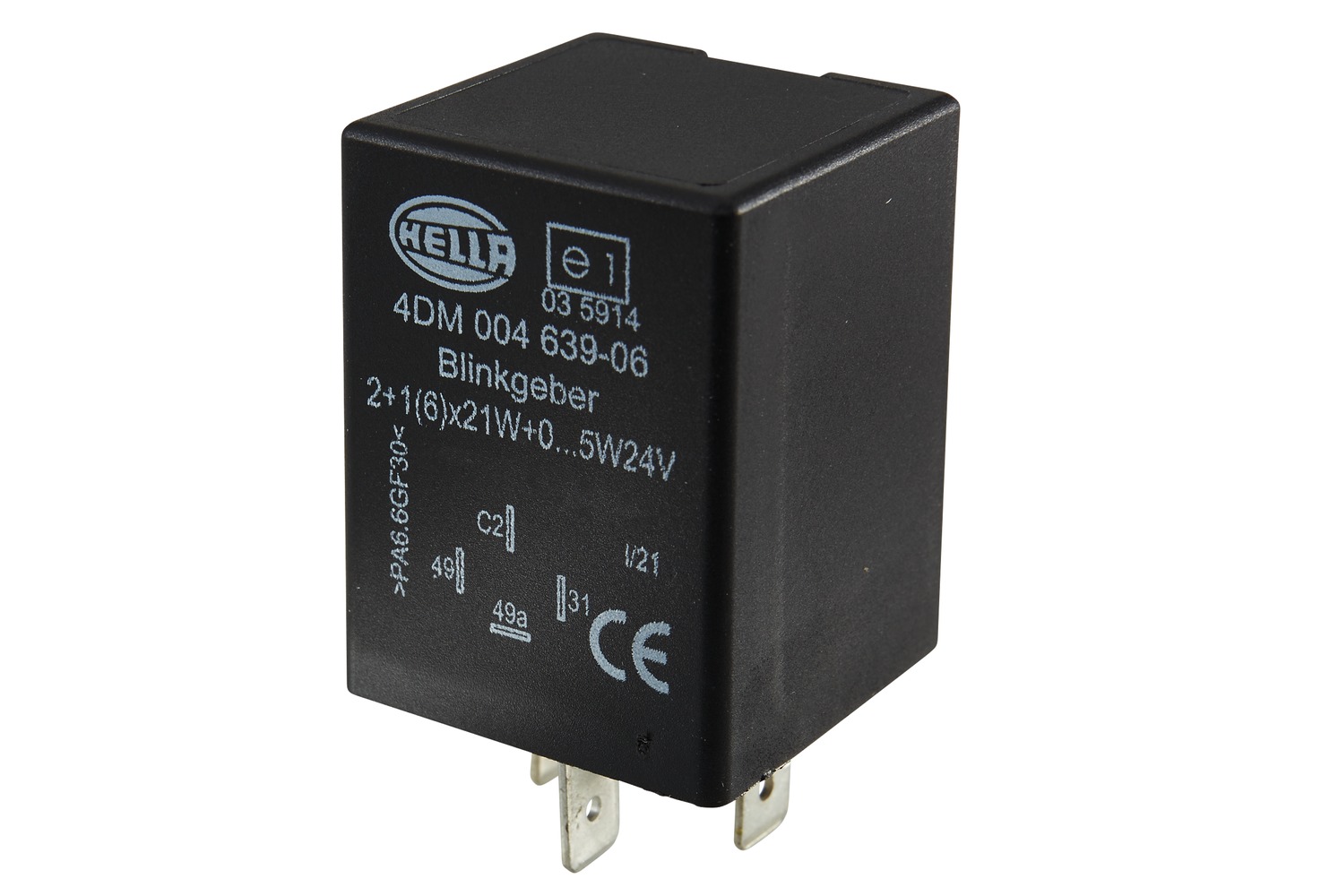 HELLA 4DM 004 639-061 Blinkgeber - 24V - 4-polig - Anbau - elektronisch - mit Halter