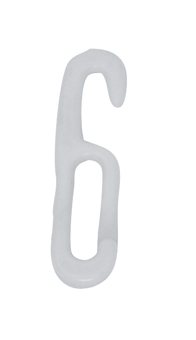 Schake 430_08W Absperrkettenglieder aus Kunststoff Hakenglied 6 mm stark weiß