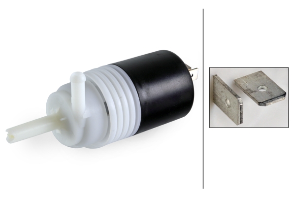 HELLA 8TW 005 496-051 Waschwasserpumpe, Scheibenreinigung - 24V - elektrisch - Monopumpe - 2bar - Fö