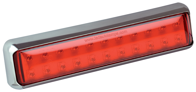 200CFME LED Rückleuchte, Serie 200, Nebelschlussleuchte, Slimline, verchromter Aufbaurahmen