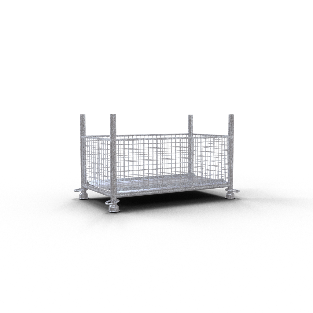 Schake Gitterboxpalette | 1,30m x 0,70m x 0,50m | verzinkt | with closed hook
