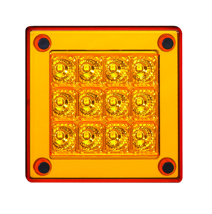 280AM LED Blinkleuchte, Quadratisch, gelbe Linse, ECE und EMC, Serie 280