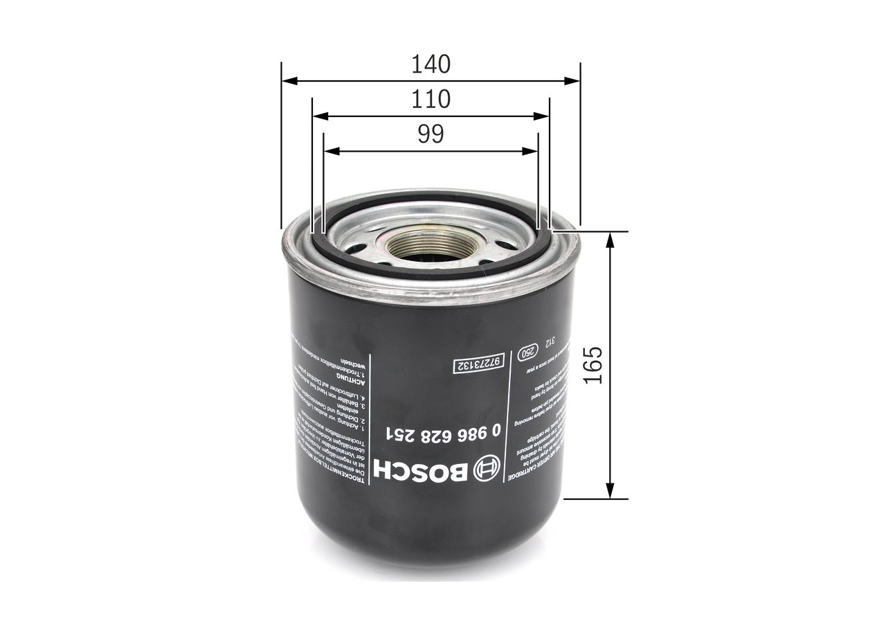Bosch 0986628251 Lufttrocknerpatrone, Druckluftanlage