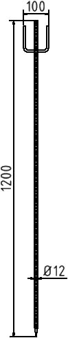 Schake 31551 Absperrleinenhalter 1,20 m 1,25 m Ø 12 mm