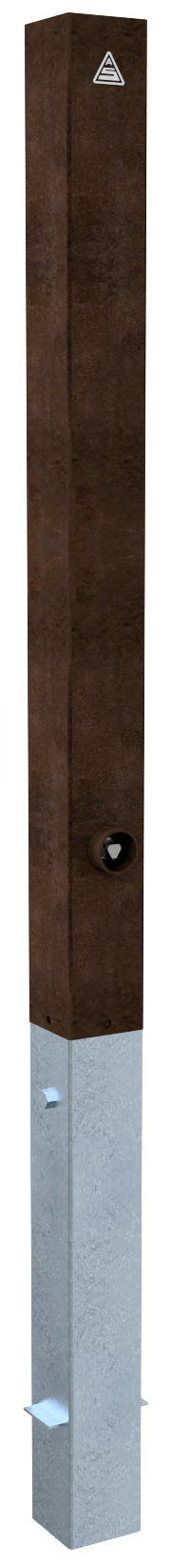 Schake 4481F Stilpoller  80 x 80 mm herausnehmbar, selbsteinrastende Verriegelung 

mit feuerverzinkter Bodenhülse Typ 470.10

ca. 5 mit Dreikantverschluss nach DIN 3223