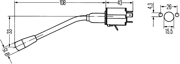 HELLA 6BA 001 539-027 Lenkstockschalter - mit Blinker-Funktion/mit Hupe/mit Lichthupe - Länge: 123mm