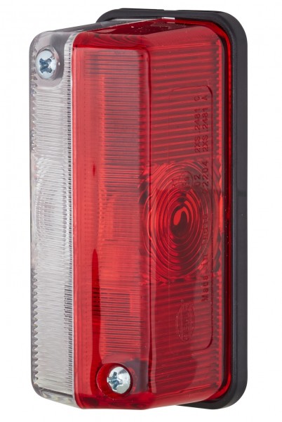 HELLA 2XS 005 020-057 Umrissleuchte - 12V - Anbau - Lichtscheibenfarbe: glasklar/rot - seitlicher An