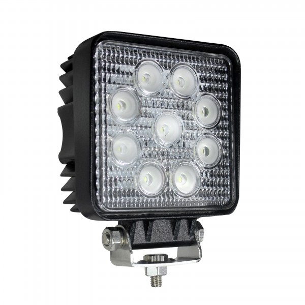 LED Arbeitsscheinwerfer, Serie 11027, Quadratisch, ECE-R10 12/24 Volt, Flutlicht