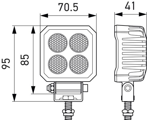 HELLA 1GA 357 110-003 LED-Arbeitsscheinwerfer - Valuefit TS1700 - 12/24V - eckig - 1700lm - geschrau