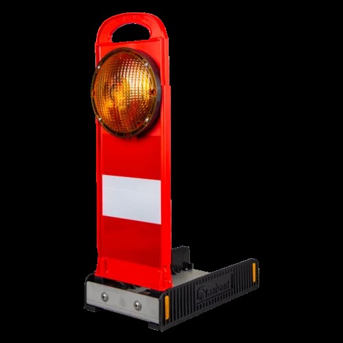 Klapp-Bake, FlashMax Stack, stapelbar, rotes Panel mit gelber LED Leuchte