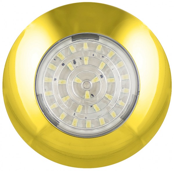 Runde LED Innenraumleuchte, goldene Blende, weißes LED-Licht, 12 Volt, 17 mm hoch