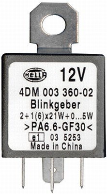 HELLA 4DM 003 360-021 Blinkgeber - 12V - 4-polig - Anbau - elektronisch - mit Halter