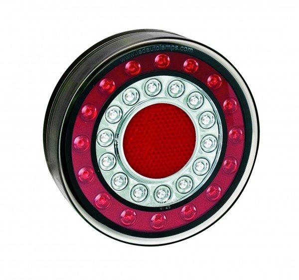 LED MaxiLamp mit Bremslicht, Blinker, Rücklicht, runder Reflektor