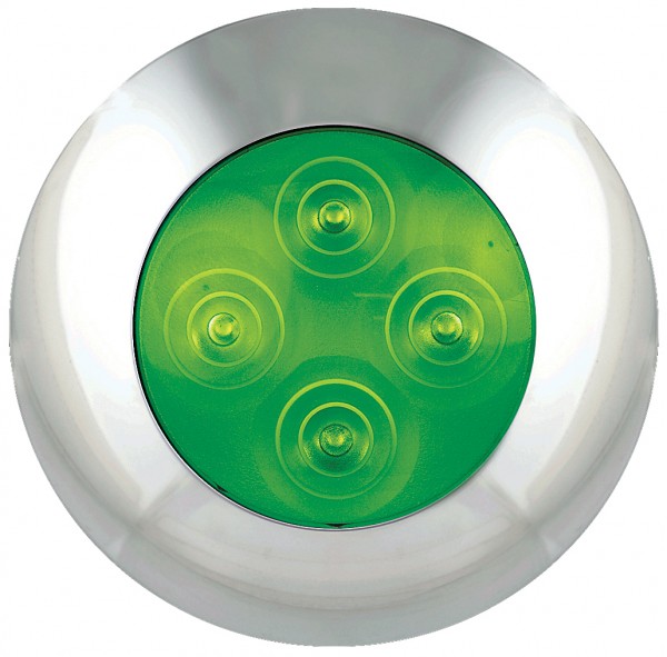 Runde LED Innenraumleuchte, grünes LED-Licht, 12 Volt, 75 mm Ø, 17 mm hoch