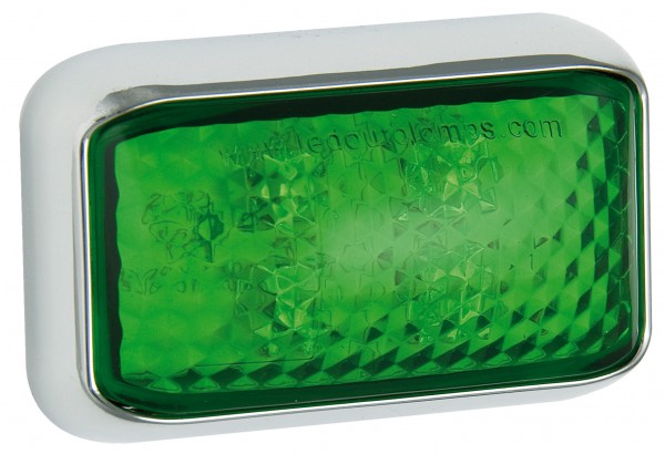 baetz LED Markierungsleuchte, Serie 35, grün, verchromter Aufbaurahmen