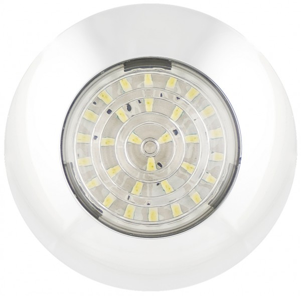 Runde LED Innenraumleuchte, weiße Blende, weißes LED-Licht, 12 Volt, 17 mm hoch