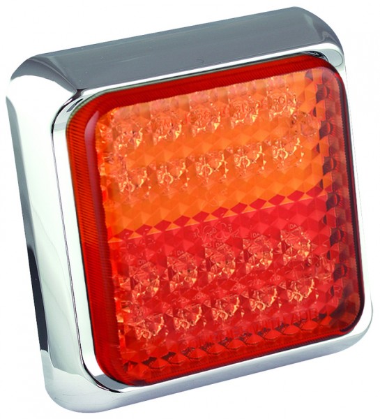 LED Bremslicht, Rücklicht, Blinker, Serie 100, 12/24 Volt, 122 mm x 122 mm, ECE geprüft