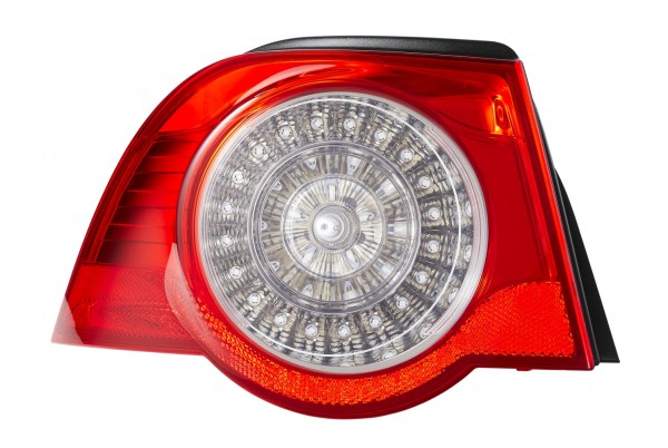 HELLA 2VA 009 246-091 Heckleuchte - LED - glasklar/rot - äusserer Teil - links - für u.a. VW Eos (1F