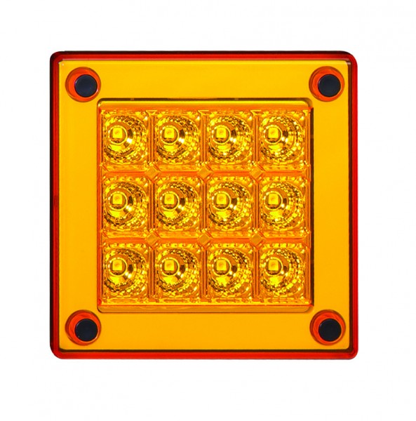 LED Blinkleuchte, Quadratisch, gelbe Linse, ECE und EMC, Serie 280