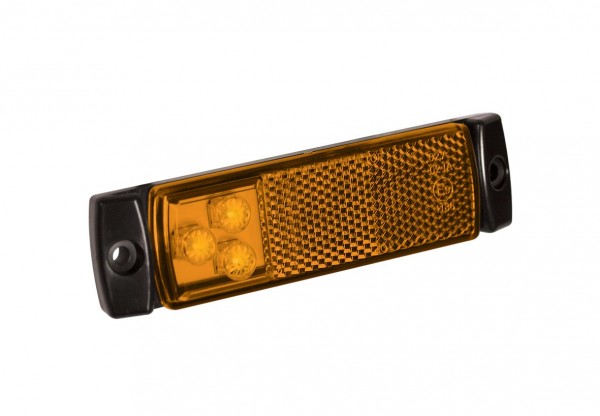 LED Seitenmarkierungsleuchte mit Reflektor, Gelb, Serie 129
