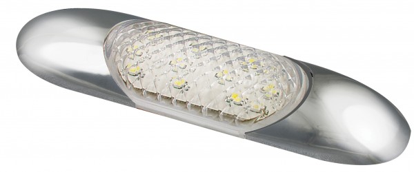 LED Innenraumleuchte, 100 mm lang, verchromte Blenden, weiß, 12 Volt