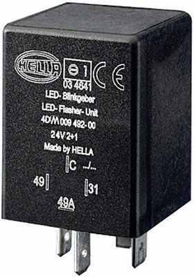 HELLA 4DM 009 492-001 Blinkgeber - 24V - 4-polig - Anbau - elektronisch - LED - mit Halter