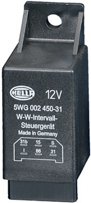 HELLA 5WG 002 450-311 Relais, Wisch-Wasch-Intervall - 12V - 6-polig - mit  Halter