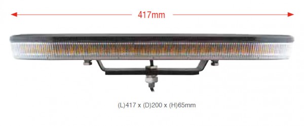 LED Mini-Lichtwarnbalken, Serie Europe EQBT, 417 mm Länge, 1-Bolzen-Montage