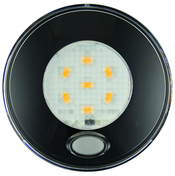Runde schwarze LED Innenraumleuchte, mit Schalter, rote Nachtlichtfunktion, 24 Volt