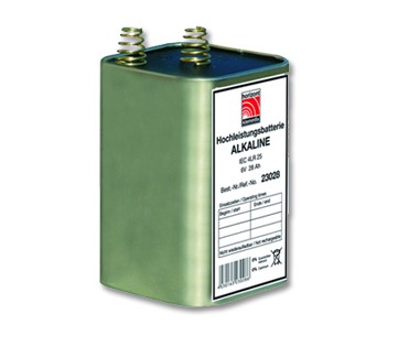Alkalische Blockbatterie, 4R25, 6 Volt / 20 Ampere