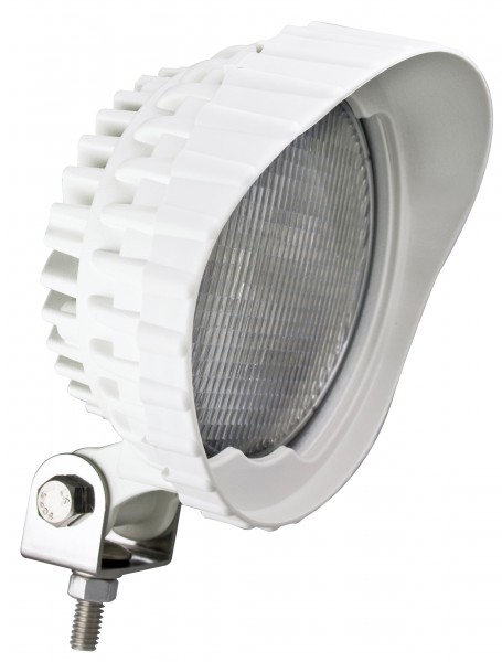 LED Arbeitsscheinwerfer, rund, Serie 7450, Gehäuse weiß, 24 Volt, Flutlicht