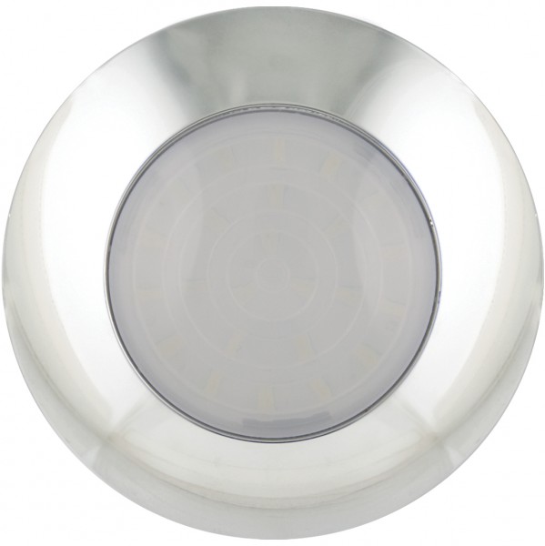 Runde LED Innenraumleuchte, verchromte Blende, weißes LED-Licht, 24 Volt, 17 mm hoch