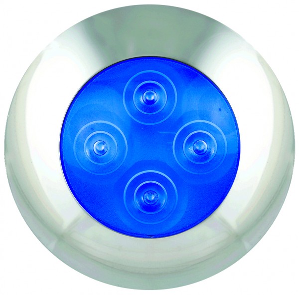Runde LED Innenraumleuchte, blaues LED-Licht, 12 Volt, 75 mm Ø, 17 mm hoch