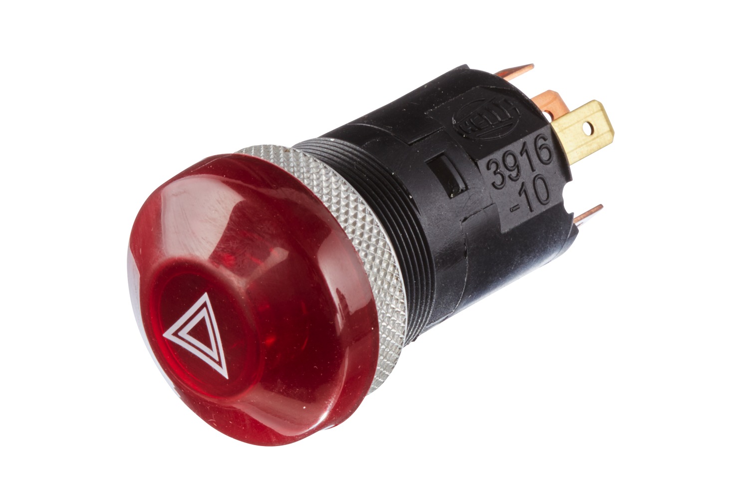 HELLA 6HF 003 916-107 Warnblinkschalter - Druckbetätigung - 24V - Einbau -  Schalterbeleuchtung: rot - mit Glühlampe