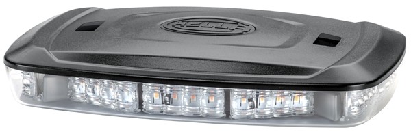 HELLA 2RL 014 566-001 LED-Warnleuchte - Micro Lightbar - 12/24V -  Schraubanschluss - glasklar - gelb - Kabel: 500mm - Anbau