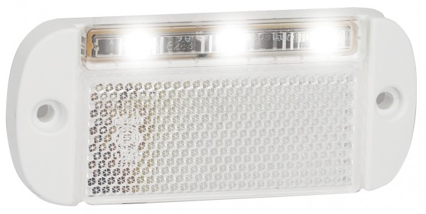 LED Positionsleuchte, Markierungsleuchte mit Reflektor, Weiß, Serie 44, ECE