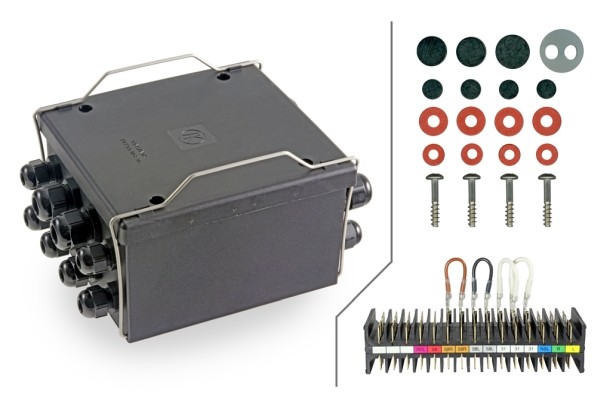 HELLA 8KV 177 785-027 Kabelverbindungsdose - Flachsteckanschluss 6.3mm - 16-polig - Anschlussanzahl: