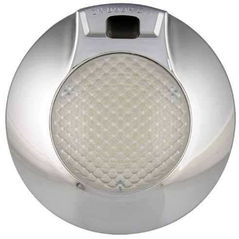 LED Innenraumleuchte, Serie 143, Chromrahmen, mit Türkontaktschalter, 24 Volt
