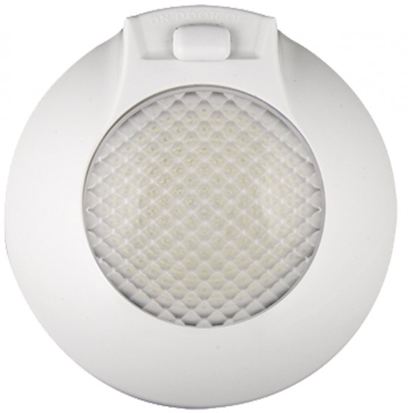 Runde LED Innenraumleuchte, Serie 143, Weiß, mit Türkontaktschalter, 12 Volt