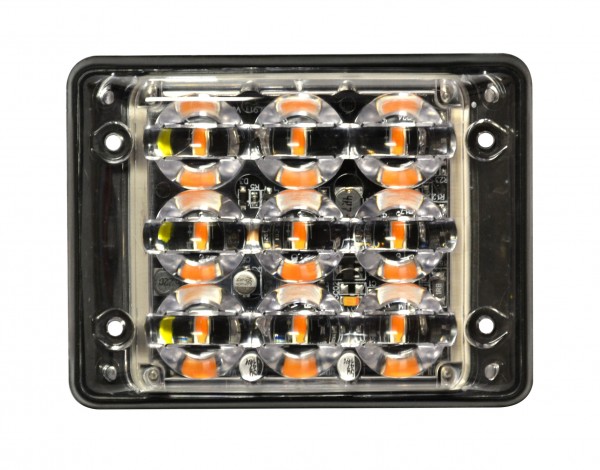 LED Blitzmodul, LED-Farbe Gelb, 9 x 3 Watt LEDs, 11 mm Aufbauhöhe