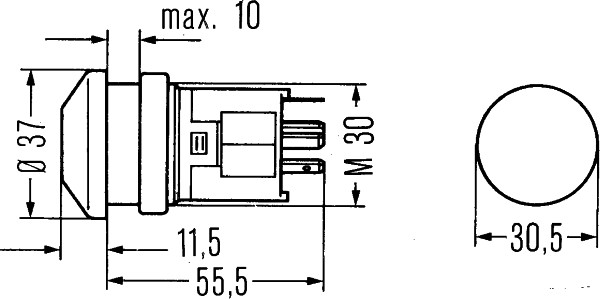 HELLA 6HF 003 916-031 Warnblinkschalter - Druckbetätigung - 12V - Einbau - Schalterbeleuchtung: rot